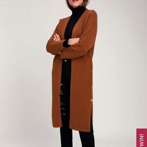 Yolanda Light Brown Cardigan- J.O.A. From Lulus